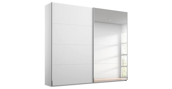 SCHWEBETÜRENSCHRANK  in Weiß  - Chromfarben/Weiß, Design, Glas/Holzwerkstoff (226/236/68cm) - Xora
