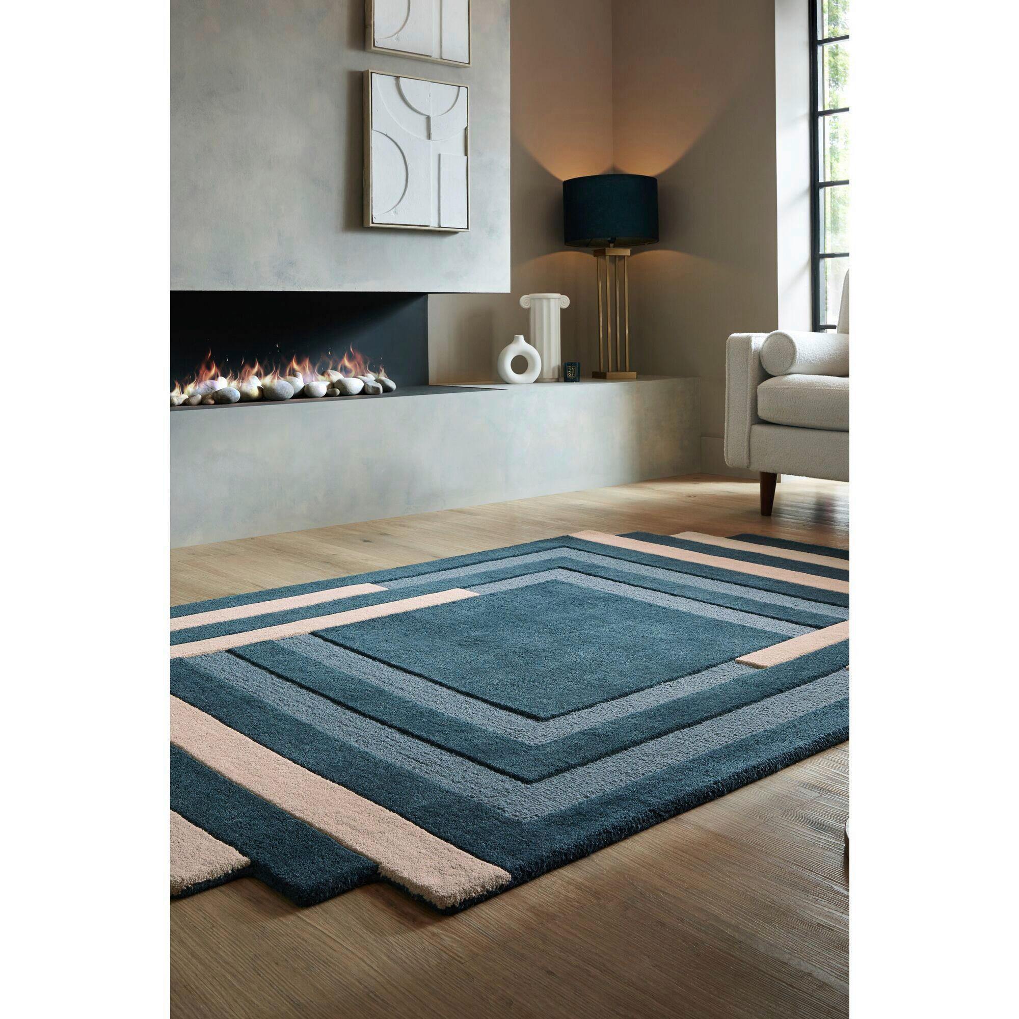WOLLTEPPICH 150/240 cm LABYRINTH SHAPED Blau  - Blau, Trend, Textil (150/240cm) - Xora