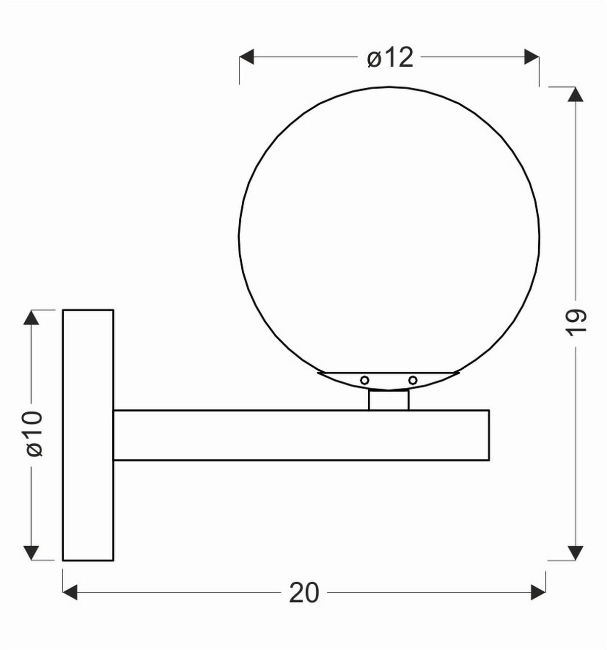 WANDLEUCHTE 20/12/19 cm   - Goldfarben/Graphitfarben, KONVENTIONELL, Metall (20/12/19cm)