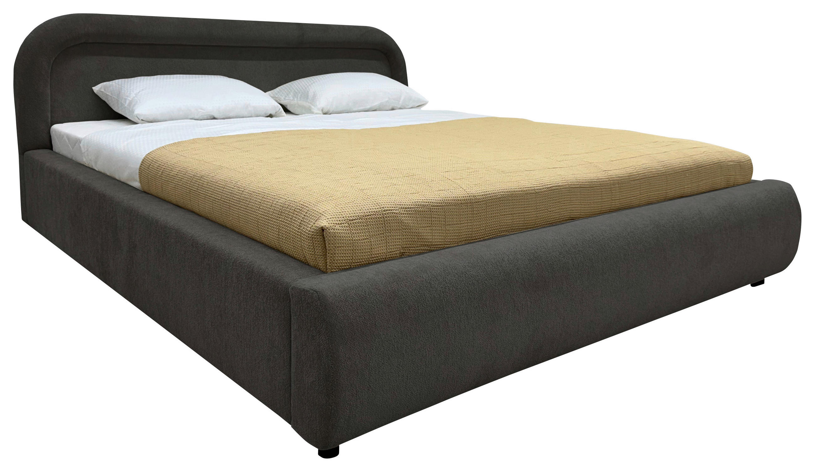 POLSTERBETT Lattenrost, Bettkasten 180/200 cm  in Schwarz  - Eichefarben/Schwarz, MODERN, Holz/Textil (180/200cm) - Livetastic