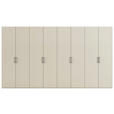 DREHTÜRENSCHRANK 400/223/61 cm,  in Champagner, 8-türig  - Edelstahlfarben/Champagner, Basics, Holzwerkstoff/Metall (400/223/61cm) - Novel