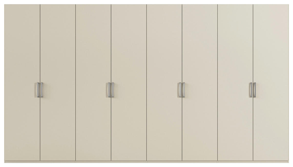 DREHTÜRENSCHRANK 400/223/61 cm,  in Champagner, 8-türig  - Edelstahlfarben/Champagner, Basics, Holzwerkstoff/Metall (400/223/61cm) - Novel