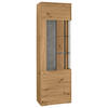 VITRINE in Eiche Artisan  - Dunkelgrau/Eiche Artisan, Design, Glas/Holzwerkstoff (63,7/204/37,2cm) - SetOne by Musterring