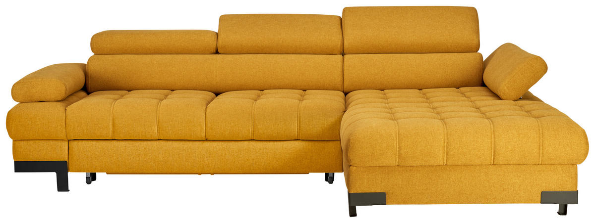 ECKSOFA Webstoff Gelb  - Gelb/Schwarz, Design, Textil/Metall (270/173cm) - Welnova