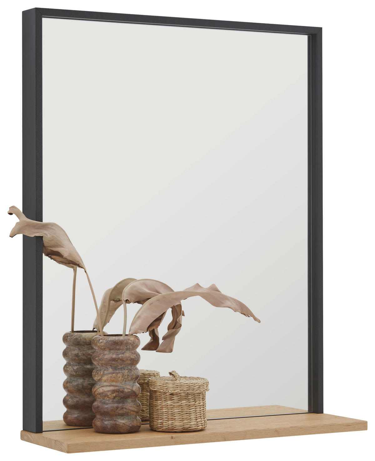 SPIEGEL 65/80,7/21 cm  - Eichefarben/Grau, Natur, Glas/Holz (65/80,7/21cm) - Valdera