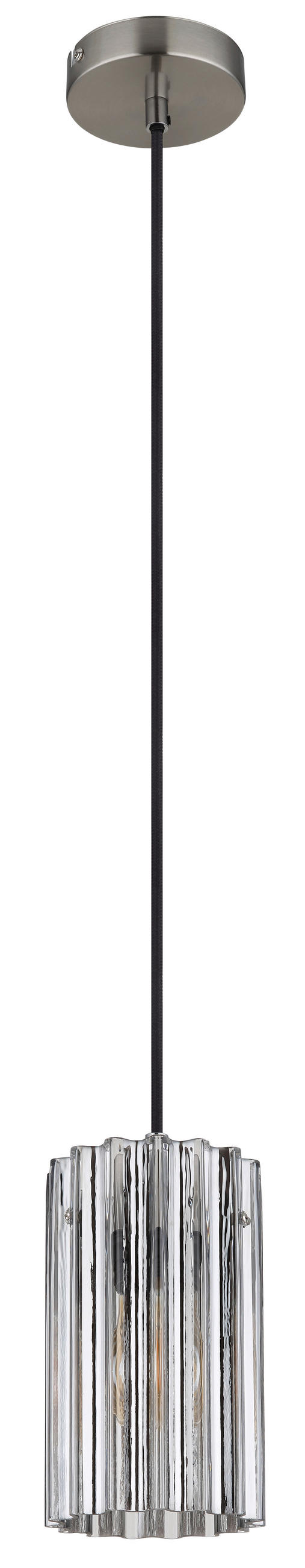 HÄNGELEUCHTE 11.5/120 cm  - Klar/Nickelfarben, Design, Glas/Metall (11.5/120cm) - Globo