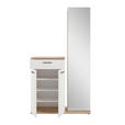 GARDEROBE  in 105/188/38 cm  - Eichefarben/Weiß, MODERN, Glas/Holzwerkstoff (105/188/38cm) - Xora
