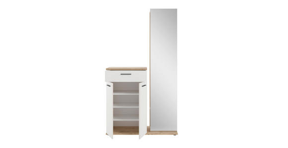 GARDEROBE  in 105/188/38 cm  - Eichefarben/Weiß, MODERN, Glas/Holzwerkstoff (105/188/38cm) - Xora