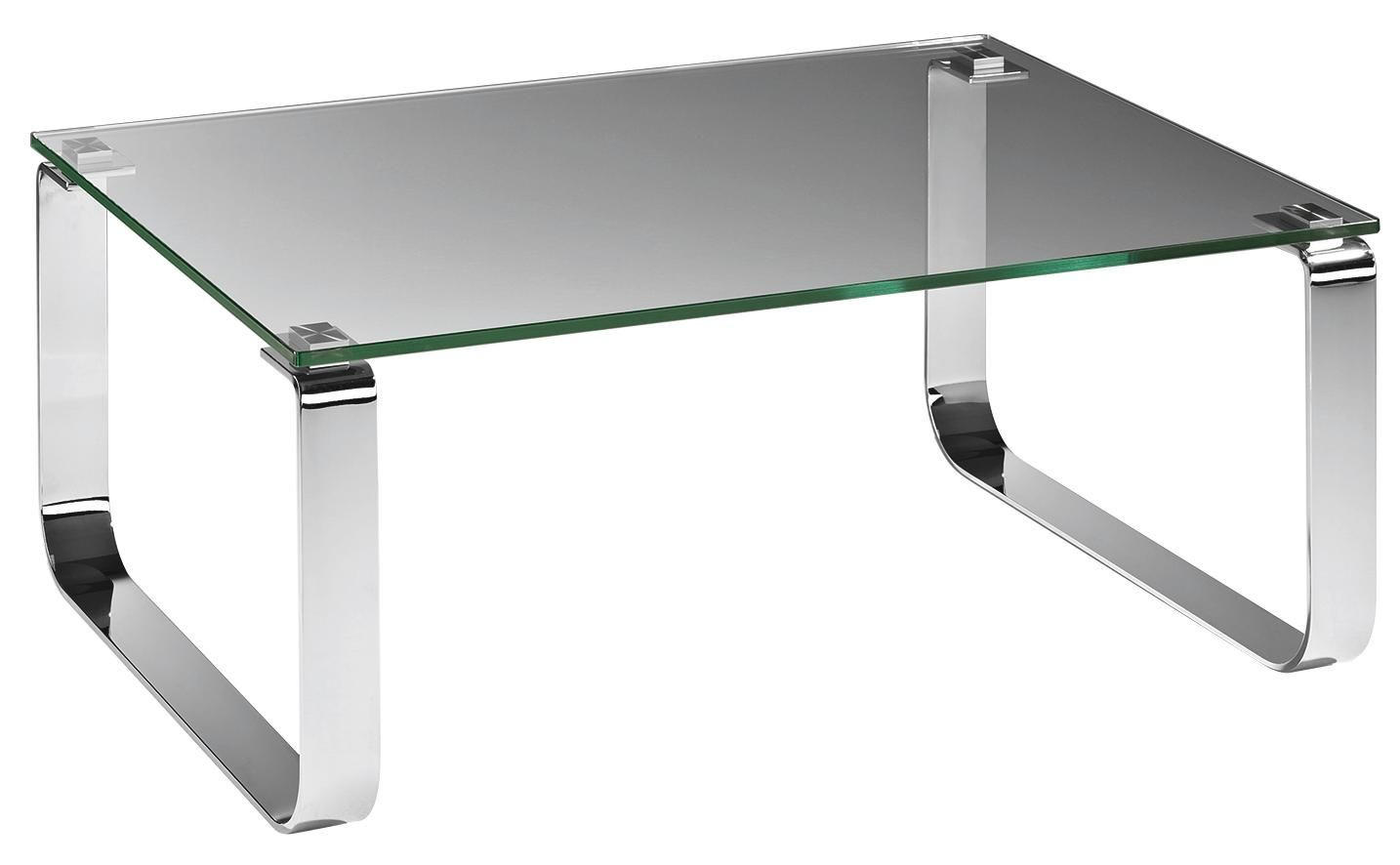 COUCHTISCH Klarglas 110/70/40 cm rechteckig Klar, Chromfarben  - Klar/Chromfarben, Design, Glas/Metall (110/70/40cm) - Novel