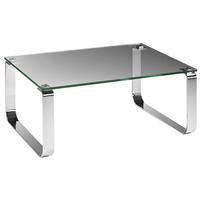 COUCHTISCH Klarglas 110/70/40 cm rechteckig Klar, Chromfarben  - Klar/Chromfarben, Design, Glas/Metall (110/70/40cm) - Novel
