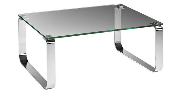 COUCHTISCH Klarglas 110/70/40 cm rechteckig Klar, Chromfarben - Klar/Chromfarben, Design, Glas/Metall (110/70/40cm) - Novel