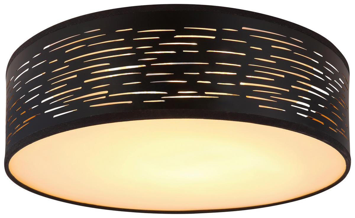 LED-DECKENLEUCHTE Tunno 38/13 cm  - Schwarz/Weiß, Design, Kunststoff/Metall (38/13cm) - Globo