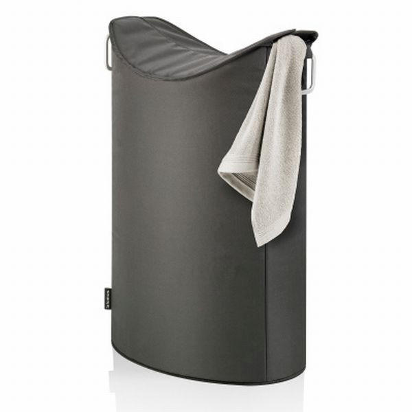 WÄSCHESAMMLER - Anthrazit, Basics, Textil/Metall (45/67/28cm) - Blomus
