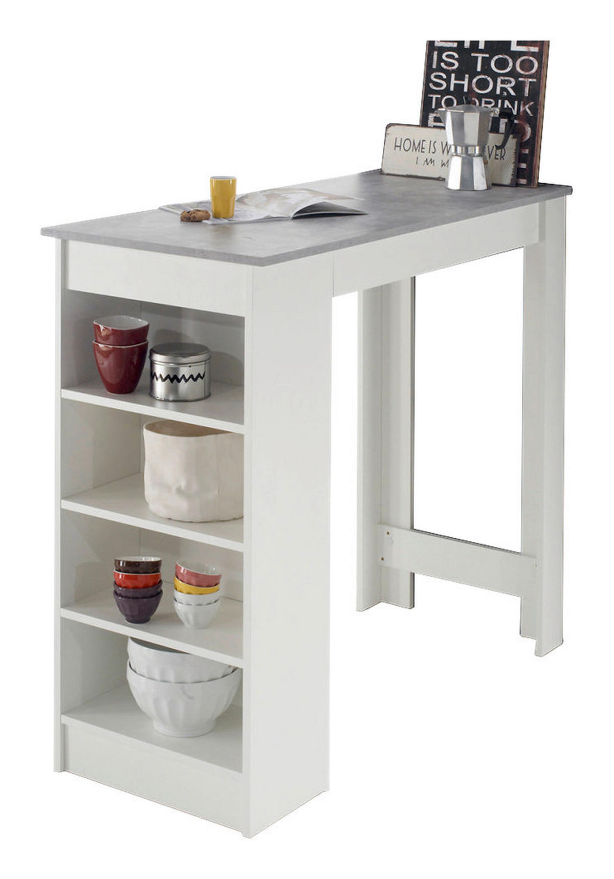 BARSKI STO  siva, bela  - siva/bela, Dizajnerski, pločasti materijal (115/50/103cm) - Ti'me