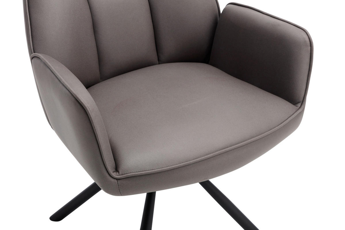 ARMLEHNSTUHL  Sitzfläche 360° drehbar, automatische Rückholfunktion Mikrofaser  - Anthrazit/Schwarz, MODERN, Textil/Metall (70/88,5/68cm) - Livetastic