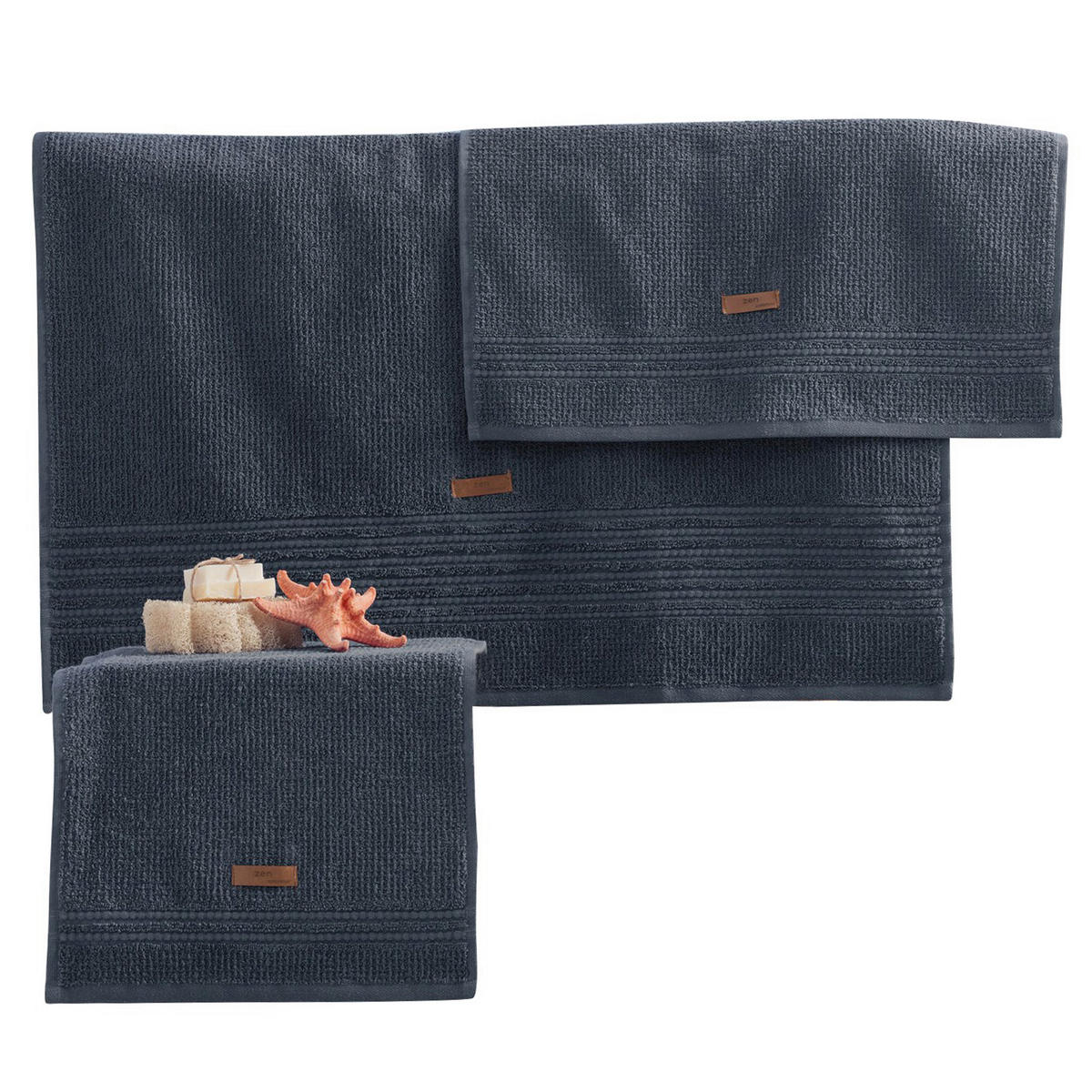 FROTTIERSET Anthrazit 3-teilig  - Anthrazit, Basics, Textil (75/150cm)