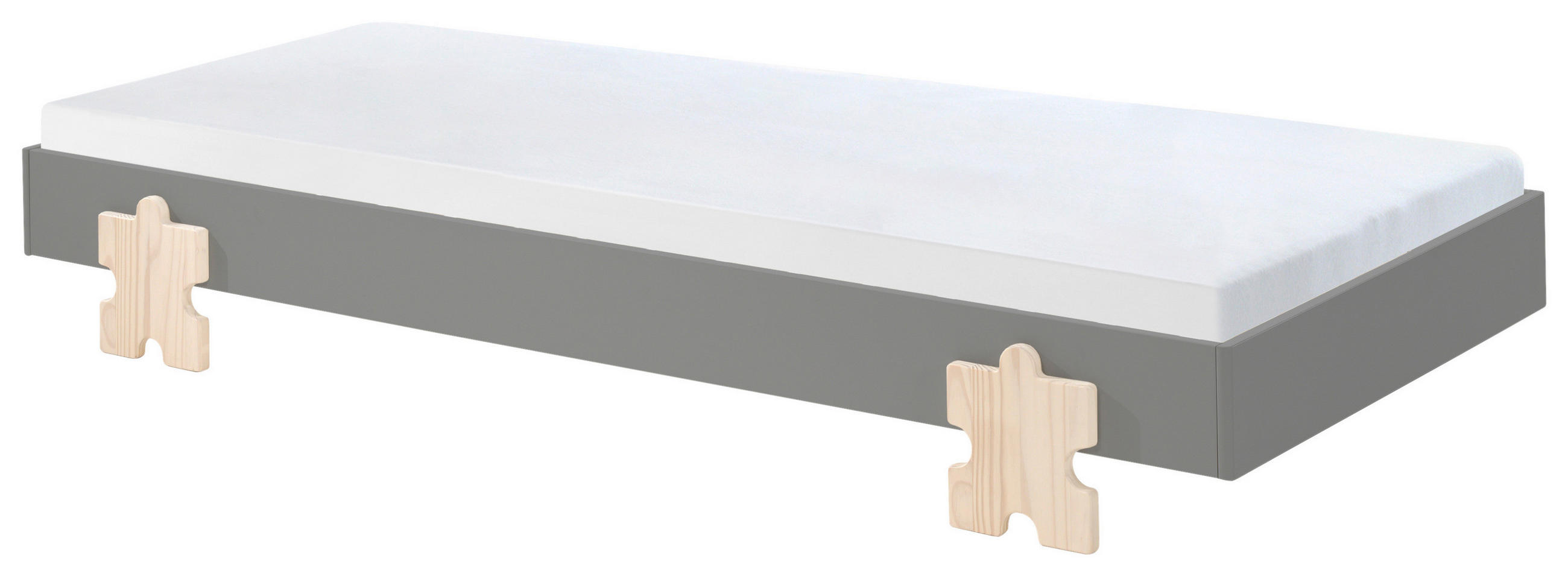 KINDER-/JUNIORBETT 90/200 cm  in Grau  - Kieferfarben/Grau, MODERN, Holz/Holzwerkstoff (90/200cm) - MID.YOU