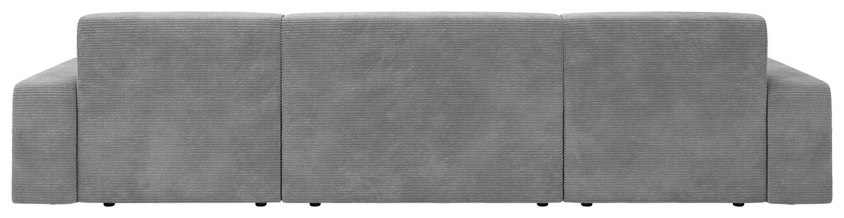 WOHNLANDSCHAFT in Cord Grau  - Schwarz/Grau, Modern, Kunststoff/Textil (162/329/162cm) - Trendmanufaktur