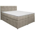 BOXSPRINGBETT 160/200 cm  in Taupe  - Taupe/Wengefarben, KONVENTIONELL, Holz/Textil (160/200cm) - Carryhome