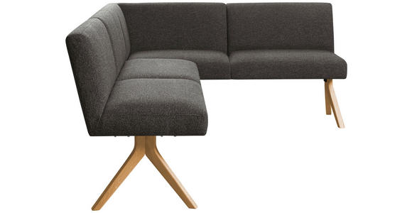 ECKBANK 238/172 cm Webstoff Dunkelgrau Eiche vollmassiv   - Eichefarben/Dunkelgrau, KONVENTIONELL, Holz/Textil (238/172cm) - Linea Natura