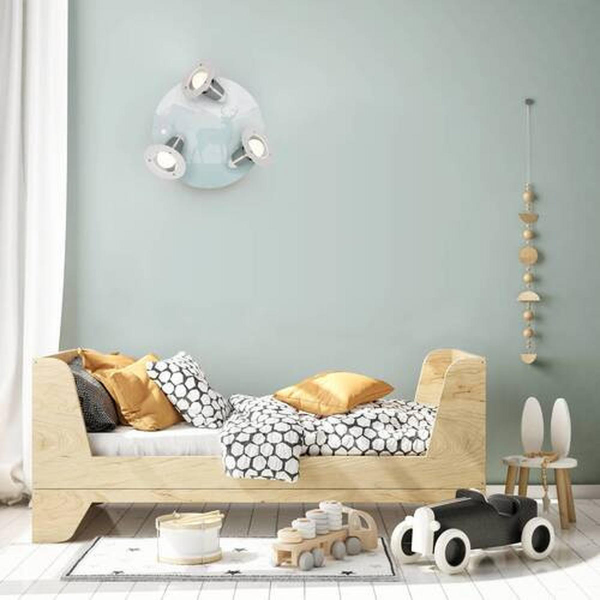 KINDERDECKENLEUCHTE Scandi Wald 30/20 cm   - Grün, Basics, Holz (30/20cm)