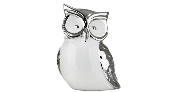 DEKOEULE - Silberfarben/Weiß, KONVENTIONELL, Keramik (11/14/9cm) - Ambia Home