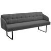 SITZBANK 217/85/69 cm Cord Dunkelgrau Metall  - Dunkelgrau/Schwarz, Design, Textil/Metall (217/85/69cm) - Musterring