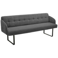 SITZBANK 217/85/69 cm Cord Dunkelgrau Metall  - Dunkelgrau/Schwarz, Design, Textil/Metall (217/85/69cm) - Musterring