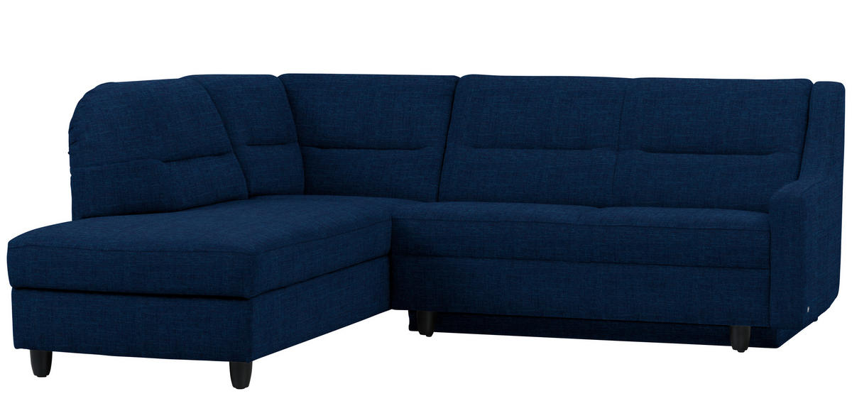 ECKSOFA in Chenille Dunkelblau  208/226 cm  - Schwarz/Dunkelblau, KONVENTIONELL, Textil (208/226cm) - Sedda