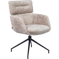 ARMLEHNSTUHL  Wippfunktion, Sitzfläche 360° drehbar Webstoff  Schwarz, Beige  - Beige/Schwarz, Design, Textil/Metall (62/92/66cm) - Dieter Knoll