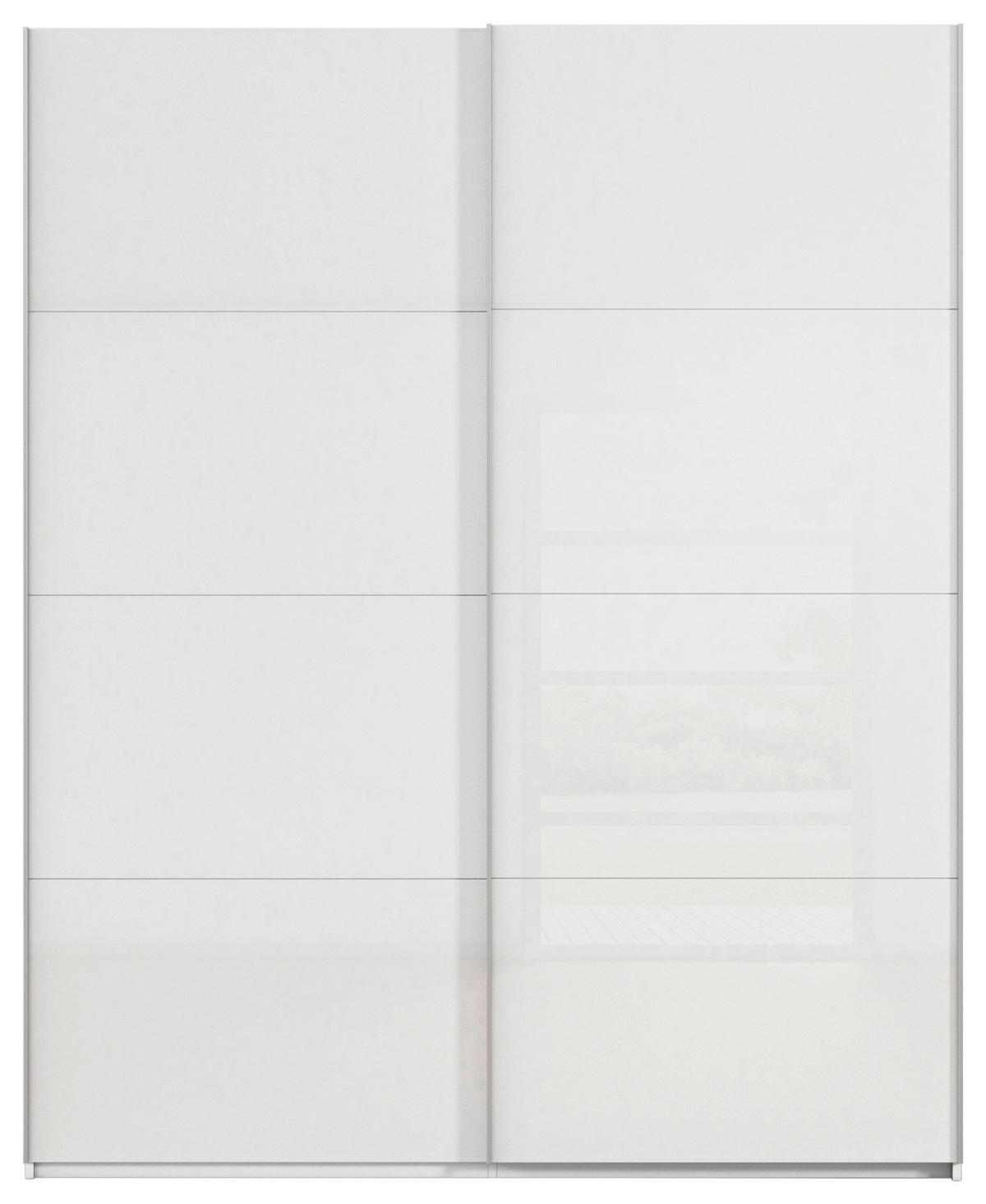 SCHWEBETÜRENSCHRANK 181/236/68 cm 2-türig Weiß  - Alufarben/Weiß, Basics, Glas/Holzwerkstoff (181/236/68cm) - Novel