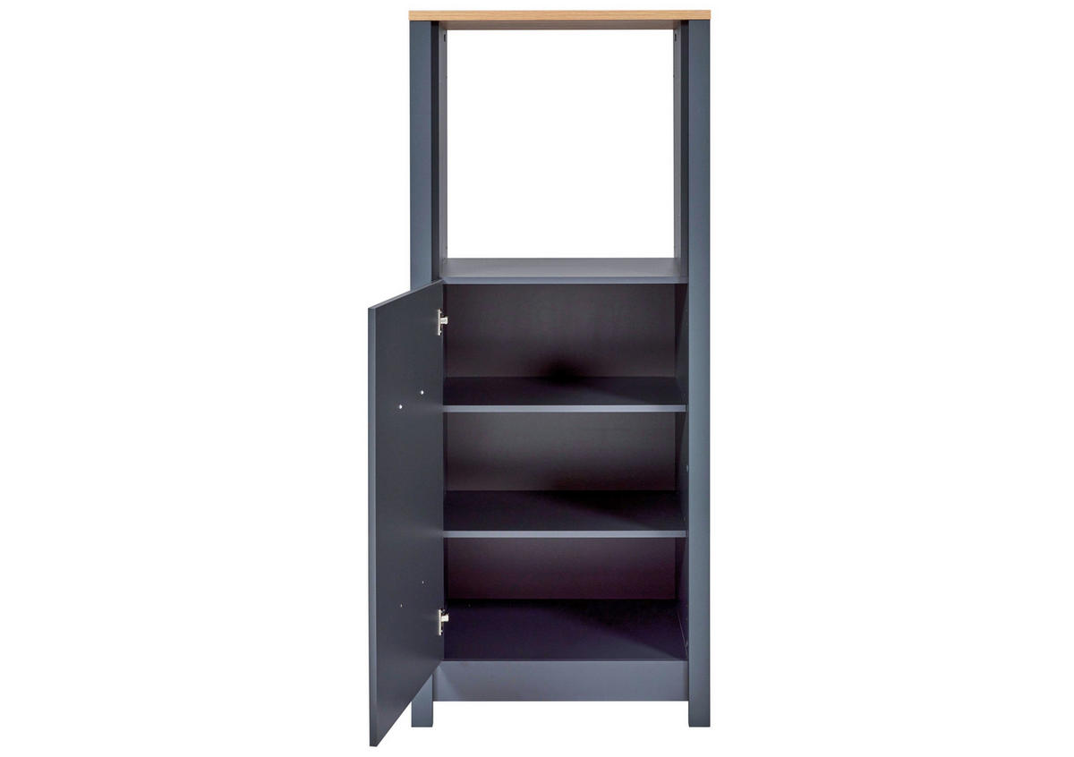 KÜCHENLEERBLOCK   in Anthrazit, Eiche Artisan  - Anthrazit/Schwarz, MODERN, Glas/Holzwerkstoff (430/227/60cm) - home24
