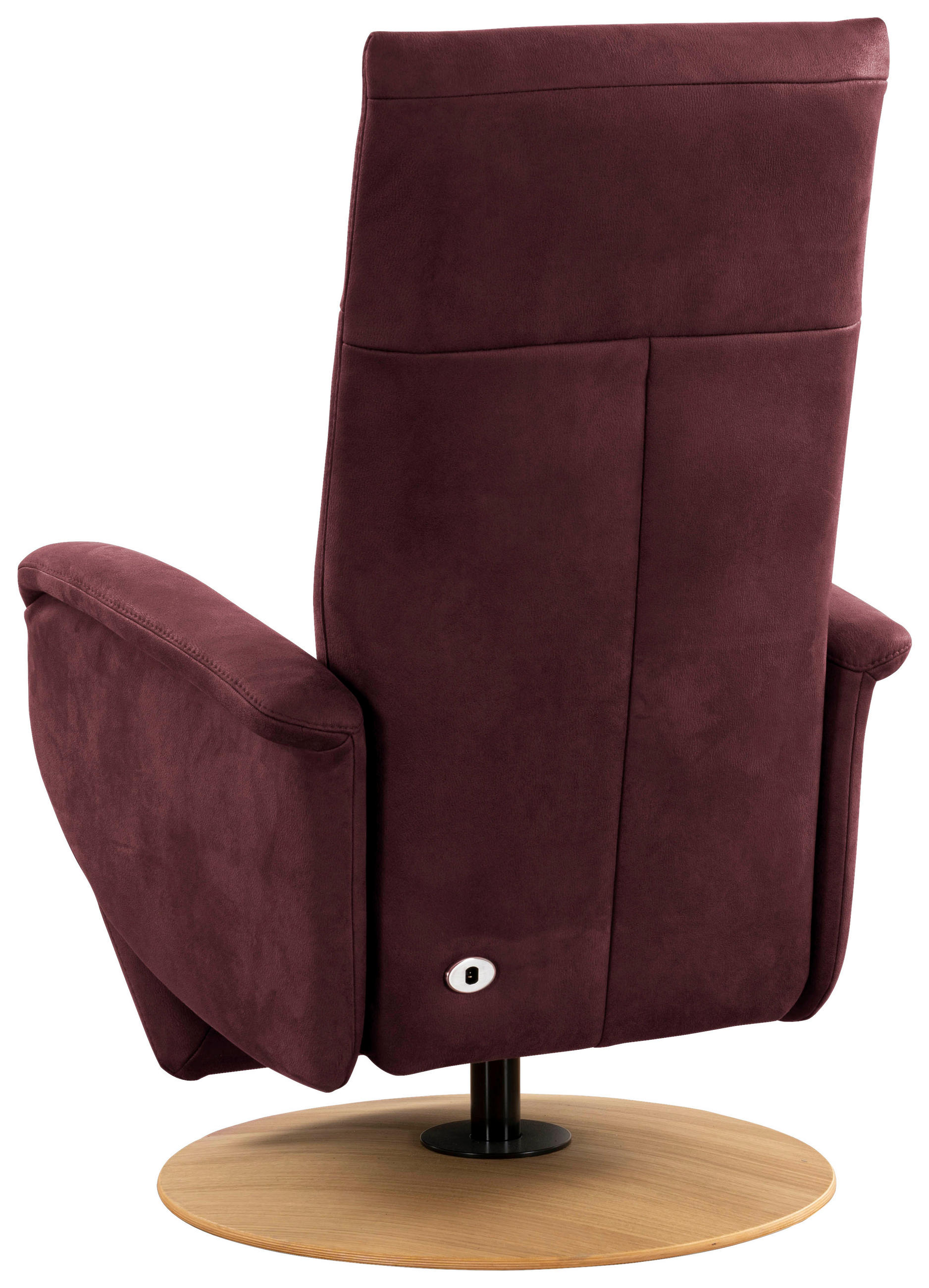 DREHSTUHL Mikrofaser Bordeaux  - Bordeaux/Eichefarben, KONVENTIONELL, Holz/Textil (75/112/82cm) - Sit & More