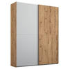 SCHWEBETÜRENSCHRANK in Grau, Eichefarben  - Eichefarben/Grau, Trend, Holzwerkstoff (151/223/68cm) - Stylife