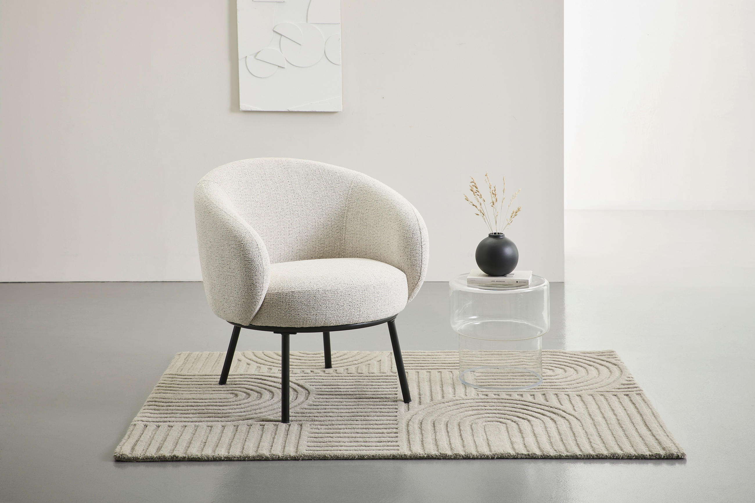 Thumbnail - Lomoco Designsessel, Schwarz, Hellgrau, Metall, Textil, 78x79x74 cm, Wohnzimmer, Sessel, Sonstige Sessel