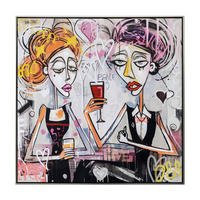 ŠTAMPA NA PLATNU   - višebojna/srebrna, Trendi, drvo/tekstil (100/100cm) - Monee