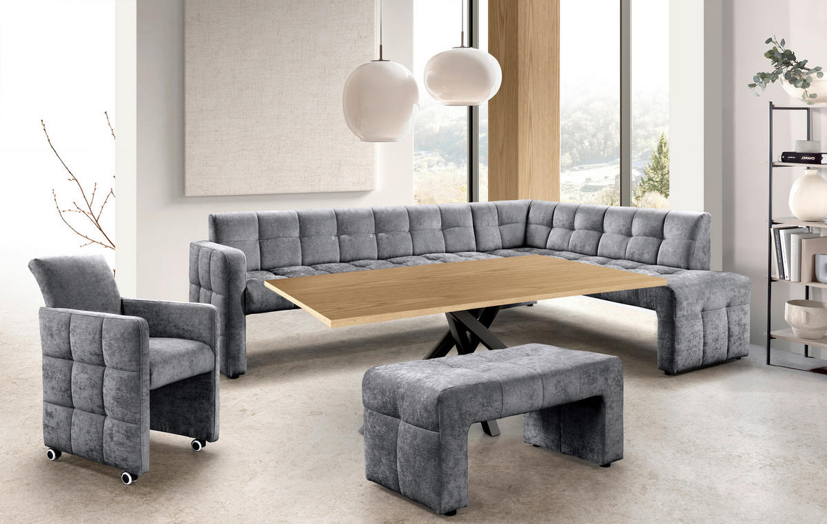 KLUPA KUTNA  antracit  drvo, tekstil, drvni materijal      - crna/antracit, Moderno, drvni materijal/drvo (265/197cm) - Livetastic