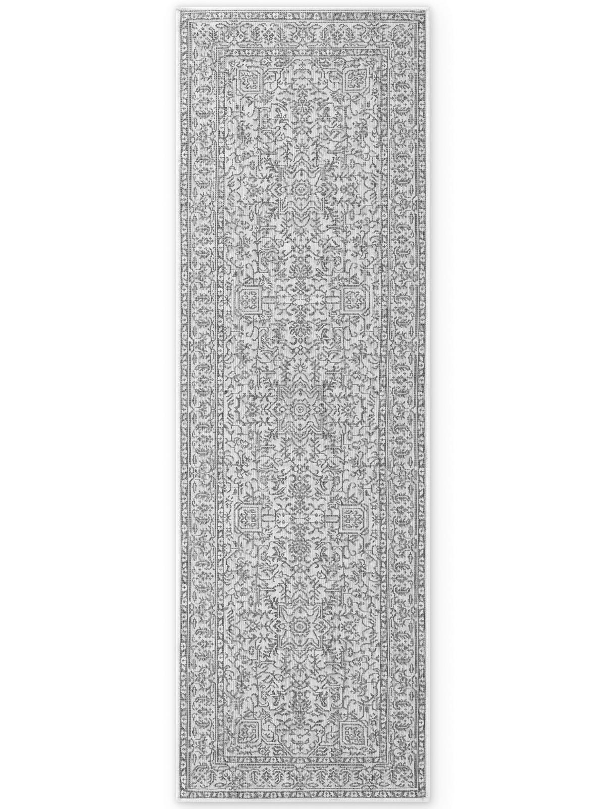 LÄUFER 80/250 cm Duet  - Weiß/Grau, Design, Kunststoff (80/250cm)