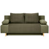 SCHLAFSOFA in Cord, Velours Olivgrün  - Buchefarben/Creme, Konventionell, Holz/Textil (191/92/89cm) - MID.YOU