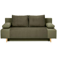 SCHLAFSOFA in Cord, Velours Olivgrün  - Buchefarben/Creme, Konventionell, Holz/Textil (191/92/89cm) - MID.YOU