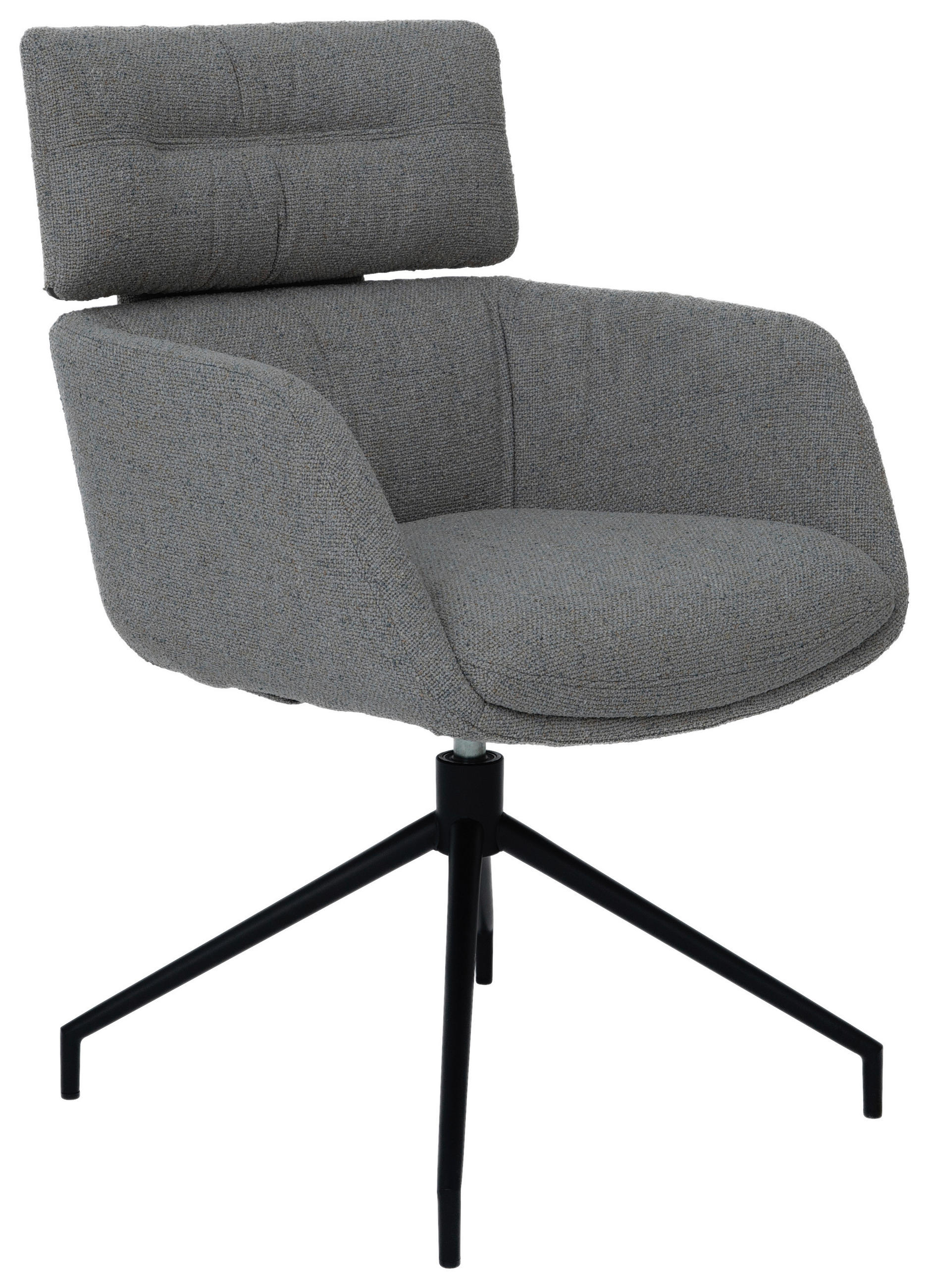 ARMLEHNSTUHL in Eisen Webstoff - Schwarz/Grau, Design, Textil/Metall (62/92/66cm) - Dieter Knoll
