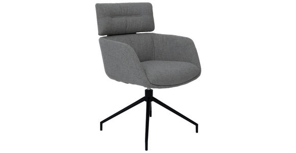 ARMLEHNSTUHL in Eisen Webstoff - Schwarz/Grau, Design, Textil/Metall (62/92/66cm) - Dieter Knoll