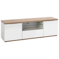 LOWBOARD  in 160/51/40,5 cm  - Weiß Hochglanz/Weiß, MODERN, Glas/Holzwerkstoff (160/51/40,5cm) - Carryhome