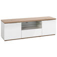 LOWBOARD  in 160/51/40,5 cm  - Weiß Hochglanz/Weiß, MODERN, Glas/Holzwerkstoff (160/51/40,5cm) - Carryhome