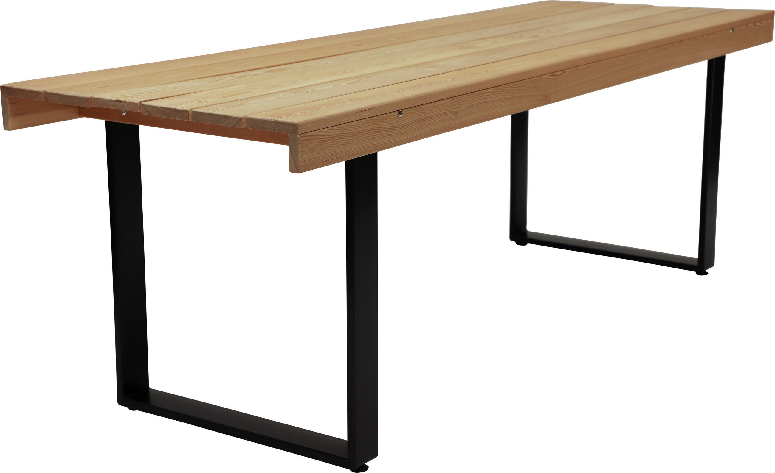 GARTENTISCH 220/68/75 cm Holz rechteckig  - Lärchefarben/Schwarz, MODERN, Holz/Metall (220/68/75cm) - Jan Kurtz