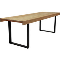 GARTENTISCH 220/68/75 cm Holz rechteckig  - Lärchefarben/Schwarz, MODERN, Holz/Metall (220/68/75cm) - Jan Kurtz