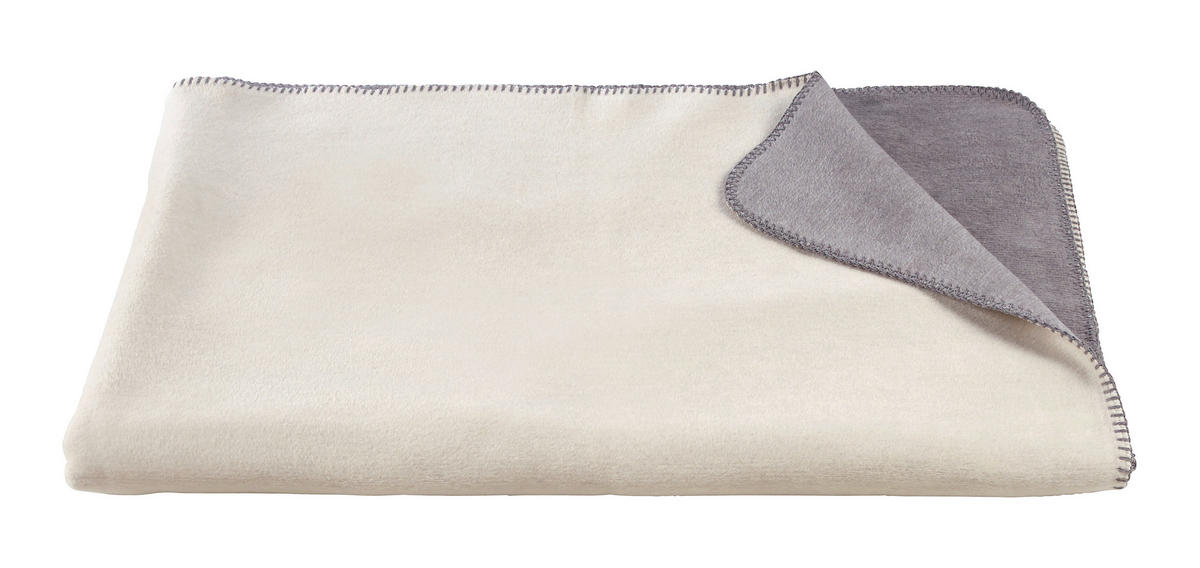 WOHNDECKE MELANGE DOUBLEFACE 150/200 cm  - Hellgrau/Naturfarben, Design, Textil (150/200cm) - Joop!