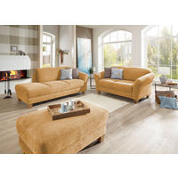 RÉCAMIERE Senfgelb Flachgewebe  - Senfgelb/Naturfarben, KONVENTIONELL, Holz/Textil (194/84/91cm) - Sit & More