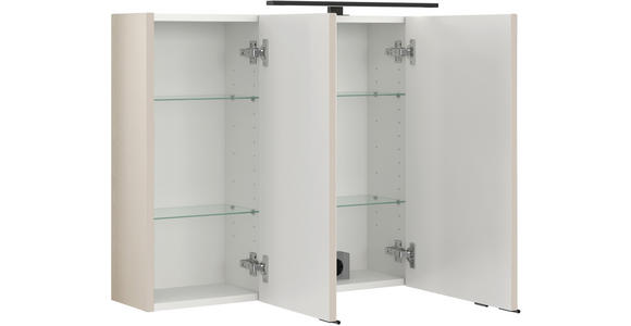 SPIEGELSCHRANK 100/64/20 cm  - Sandfarben/Schwarz, KONVENTIONELL, Glas/Holzwerkstoff (100/64/20cm) - Xora