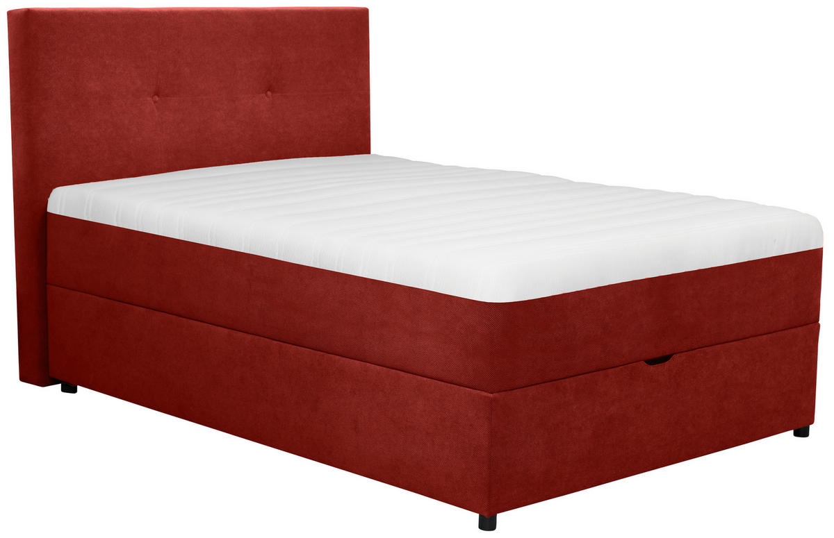 BOXBETT 120/200 cm  Rot  - Rot/Schwarz, Konventionell, Kunststoff/Textil (120/200cm) - Carryhome